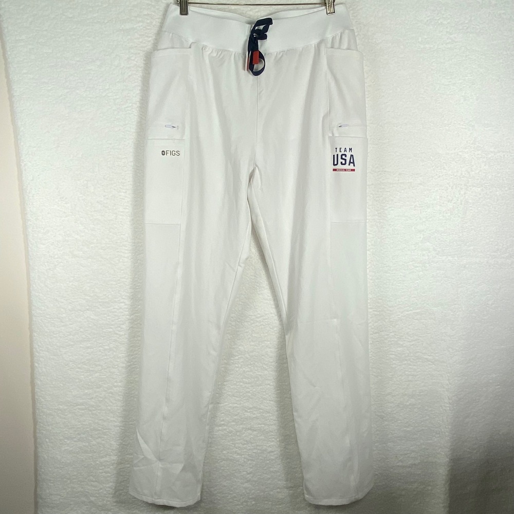 FIGS Team USA Medical Team Olympics White Scrub Pants Mens Large Tall L/T